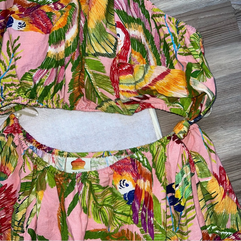 Farm rio Macaw Leaves Mini Dress - Picture 7 of 16
